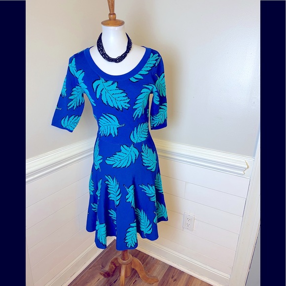 Plenty by Tracy Reese Dresses & Skirts - Plenty by Tracy Reese/ Anthropologie Tropical Leaf Print Knit Dress M FREE SHIP
